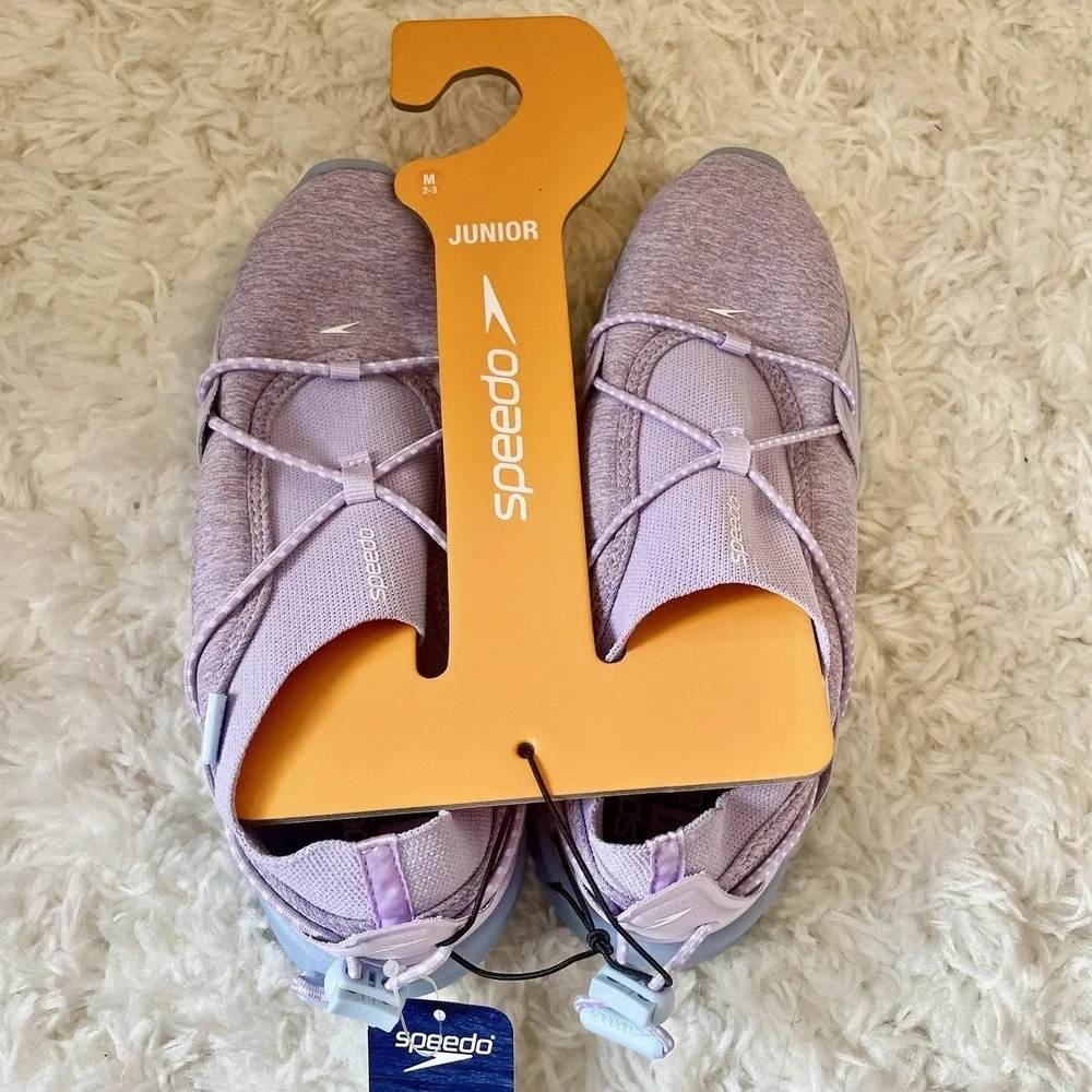 Speedo Junior Aqua Trek Purple Lavender Water Shoes Kids Size 2-3 Medium‎ NEW